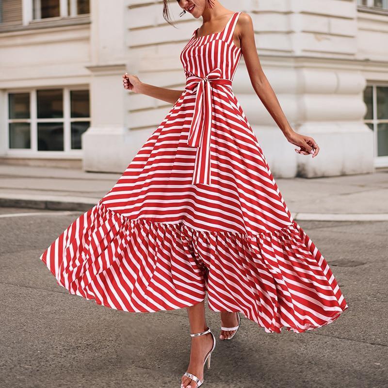 Polka Dot Mixed Design Maxi Dress