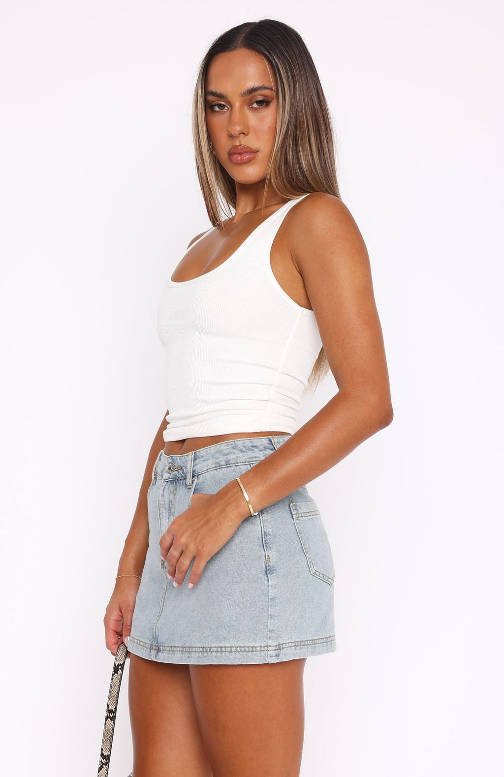Don’t Leave Me Denim Mini Skirt Light Blue