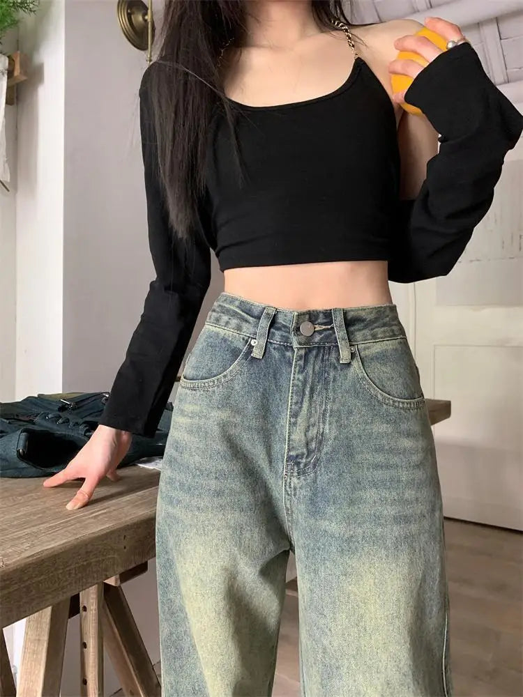 Distressed 90s Baggy Wide Leg Vintage Jean
