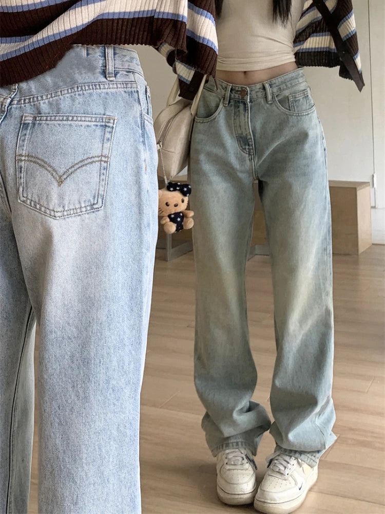 Vintage Nineties High Waist Blue Straight Jean