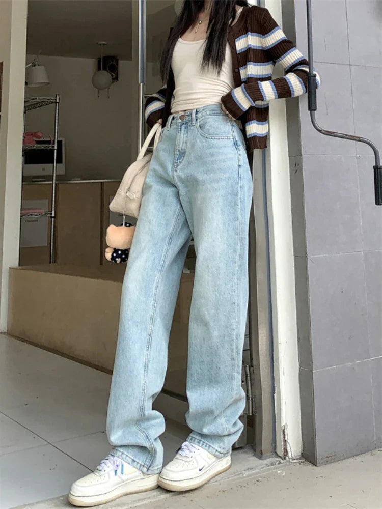 Vintage Nineties High Waist Blue Straight Jean