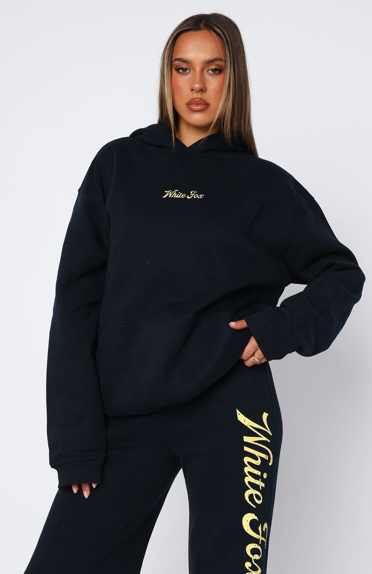 Good Life Back Graphic Oversized Navy Hoodie