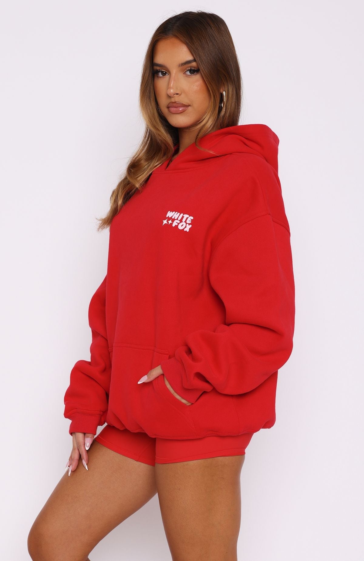 All I Want Christmas Oversized Red Hoodie