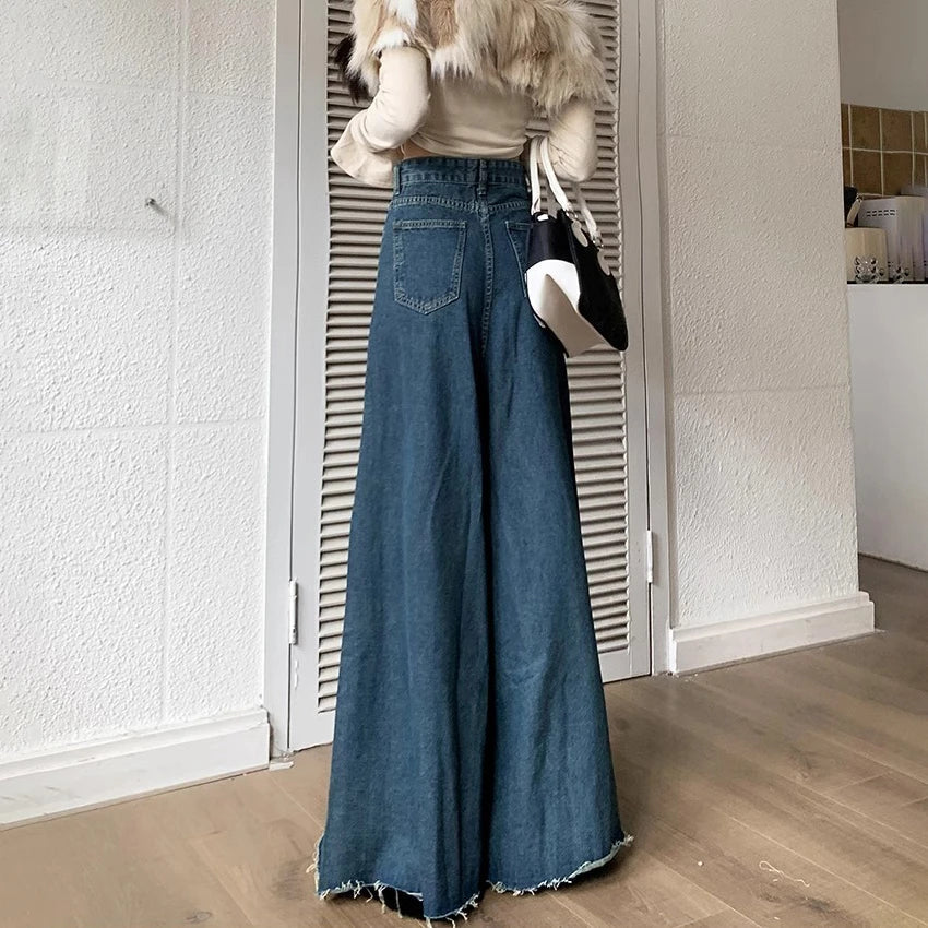 Burlap Design Loose Thin Skirt Jean