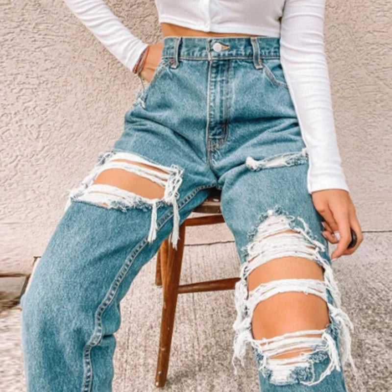 Slim High Waist Loose Fit Summer Jean
