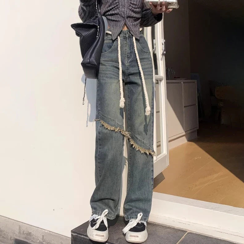 Spanish Style High Waist Loose Fit Jean