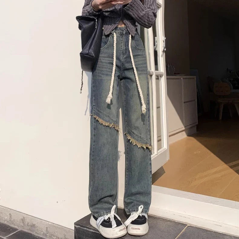 Spanish Style High Waist Loose Fit Jean