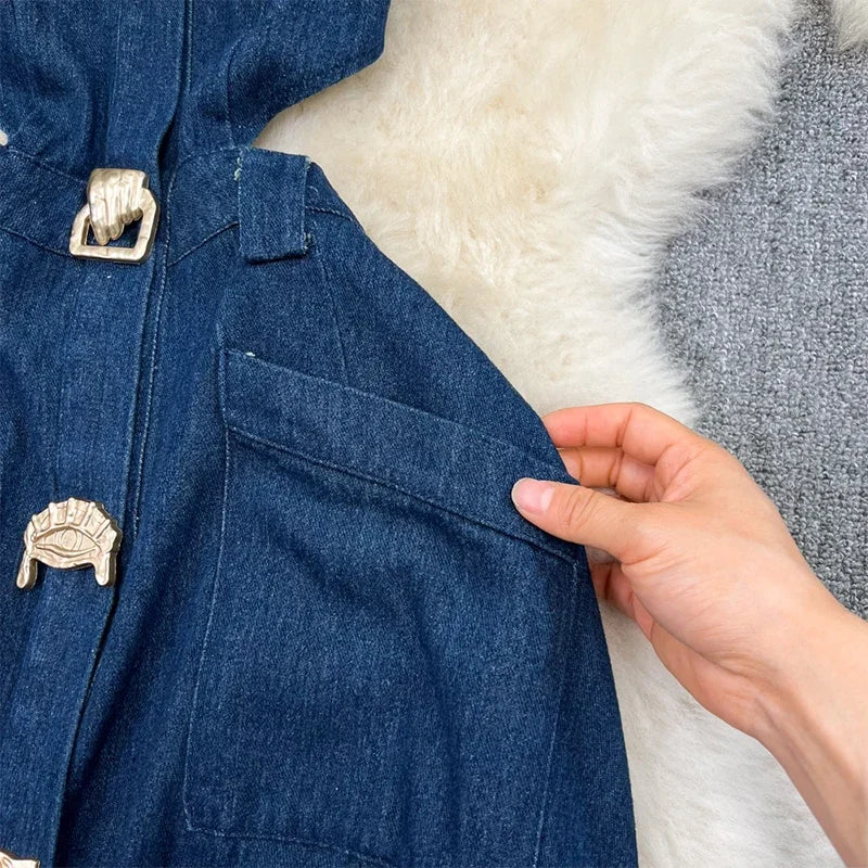 Denim Maxi Party Dress