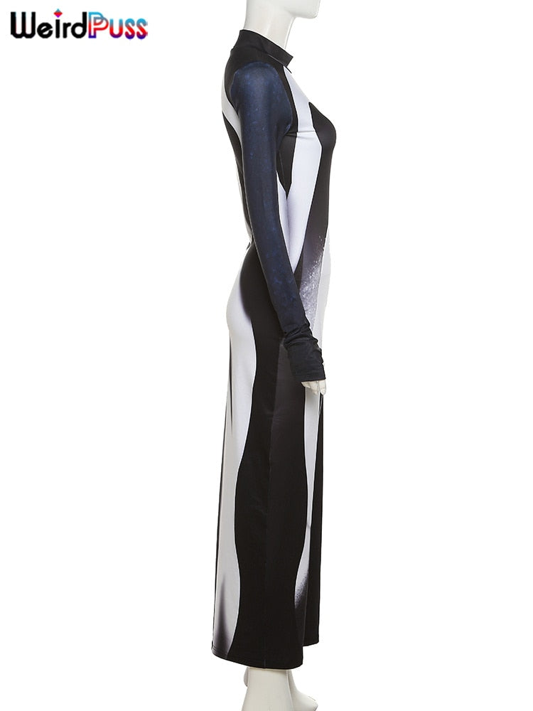 Gradient Stretchy Bodycon Maxi Dress