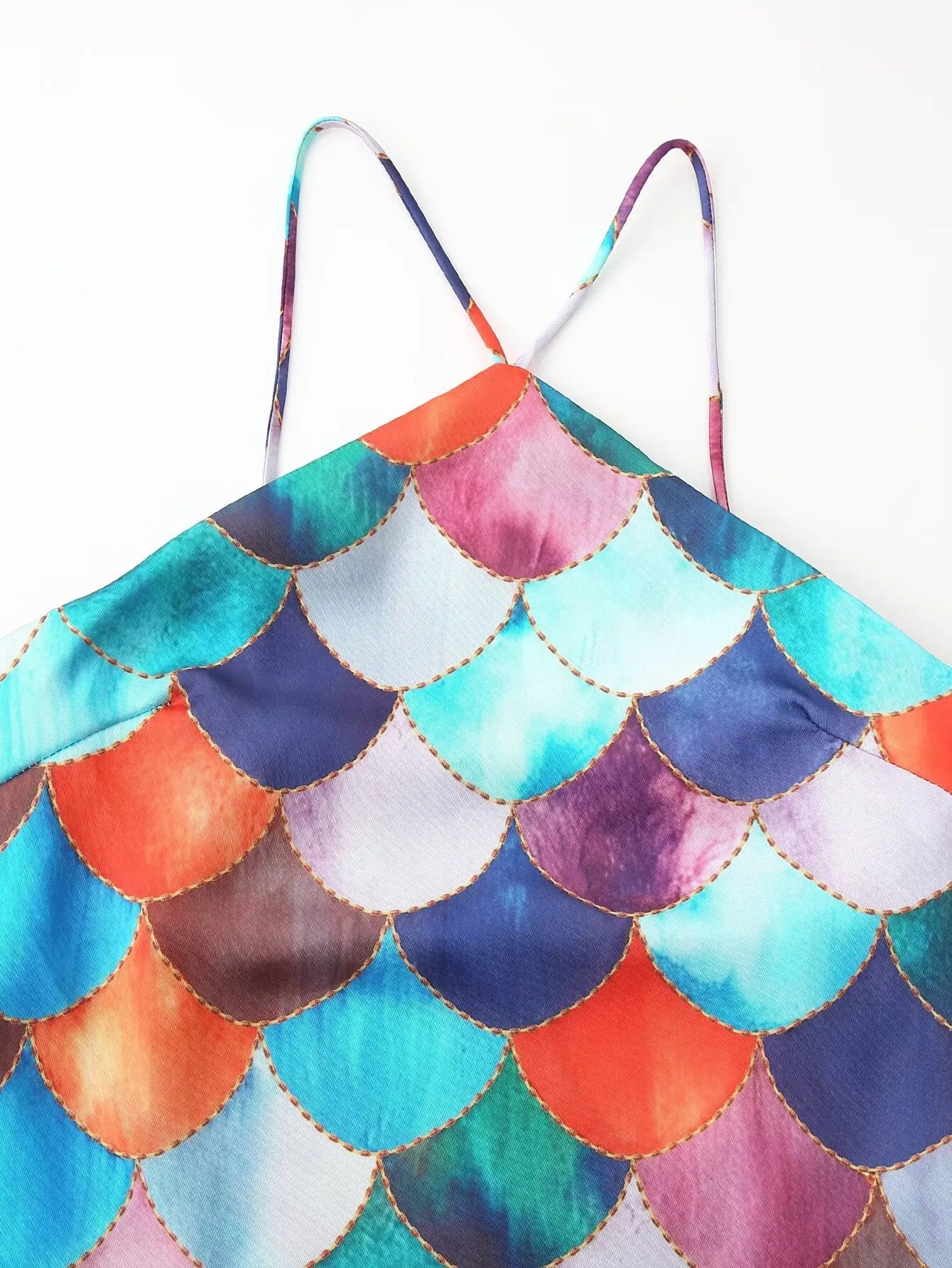 Colorful Printed Halter Strap Maxi Dress