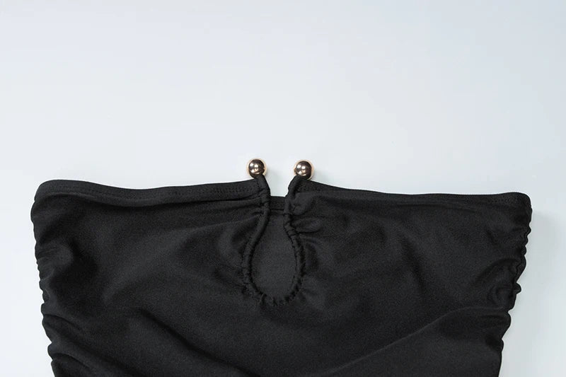 Off-Shoulder Black Sleek Maxi Dress