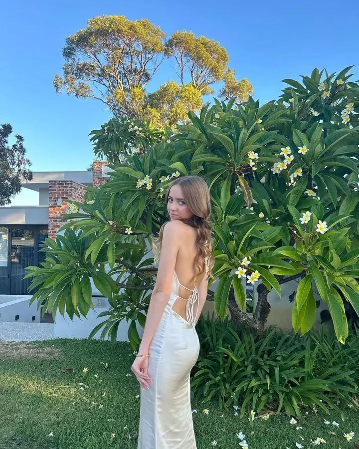 Satin Open Back Chic Party Dress