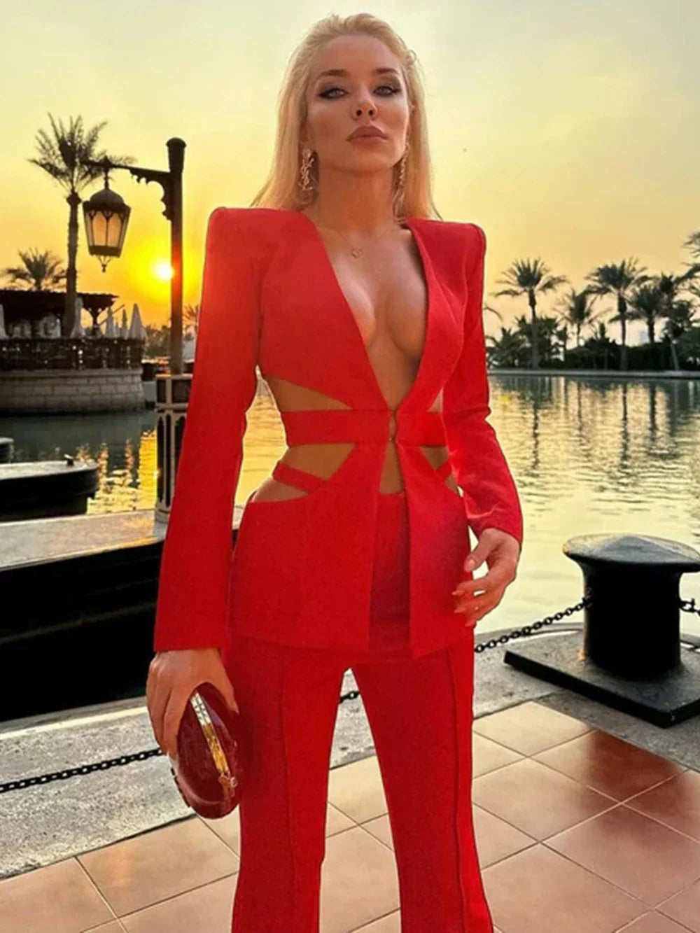 Cut Out Blazer Set Party Dress