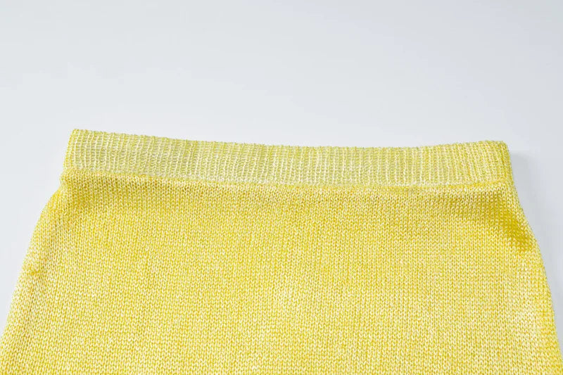 Solid Knit Two Piece Chic Mini Dress