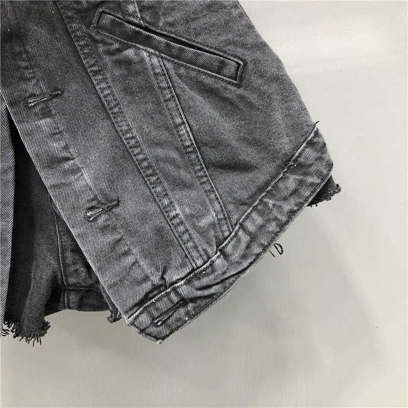 A-line High Waist Dual Layer Denim Short