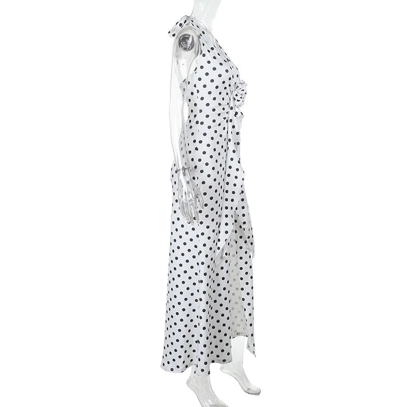 Oblique Shoulder Backless Draped Party Dress