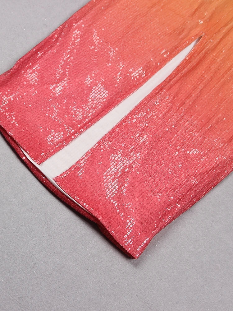 Ombre Sequin Party Midi Dress