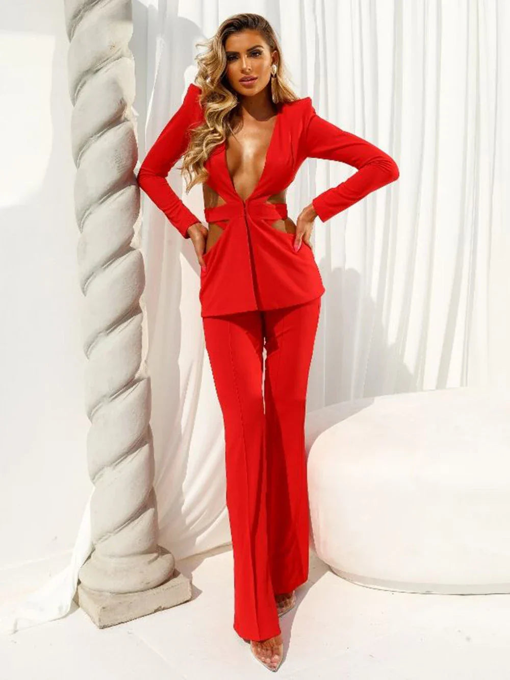 Cut Out Blazer Set Party Dress