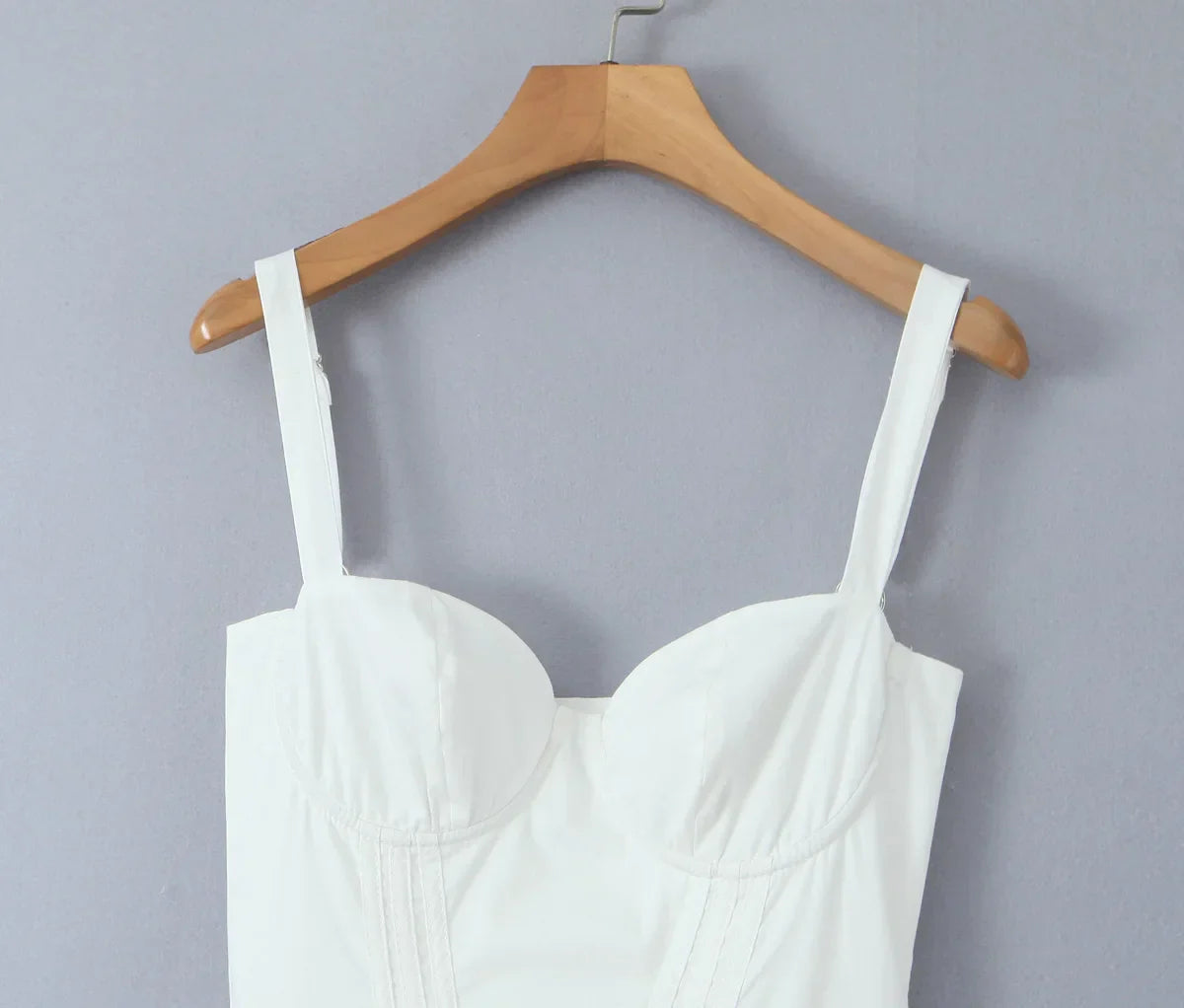 Corset Low Waist White Midi Dress