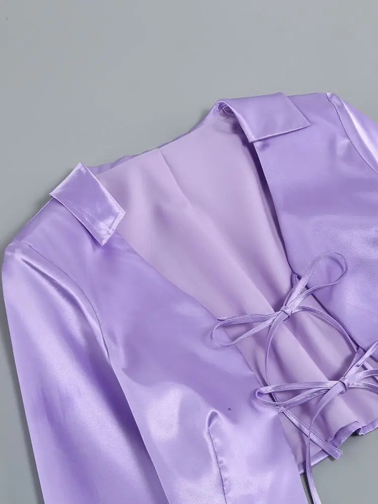 Long Sleeve Jacket High Waist Skirt Midi Dress