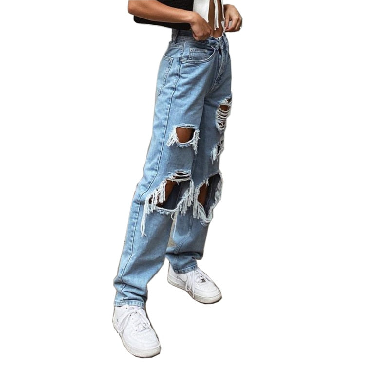 Loose Ripped Boyfriend Comfortable Fit Jean