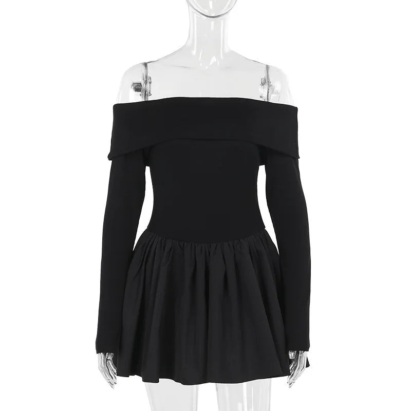 Off Shoulder Backless Slash Neck Mini Party Dress