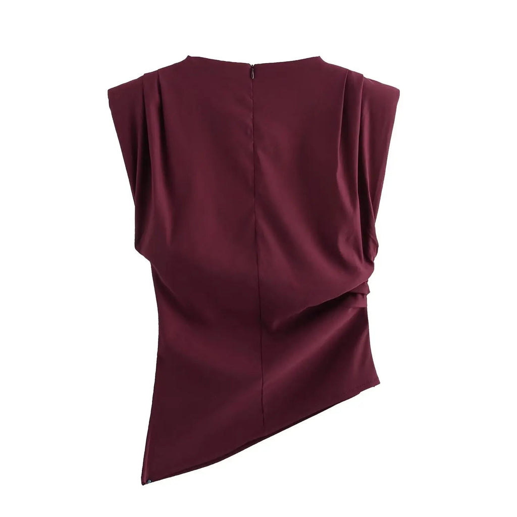 Asymmetric Pleated Trim Short Sleeve Party Dress