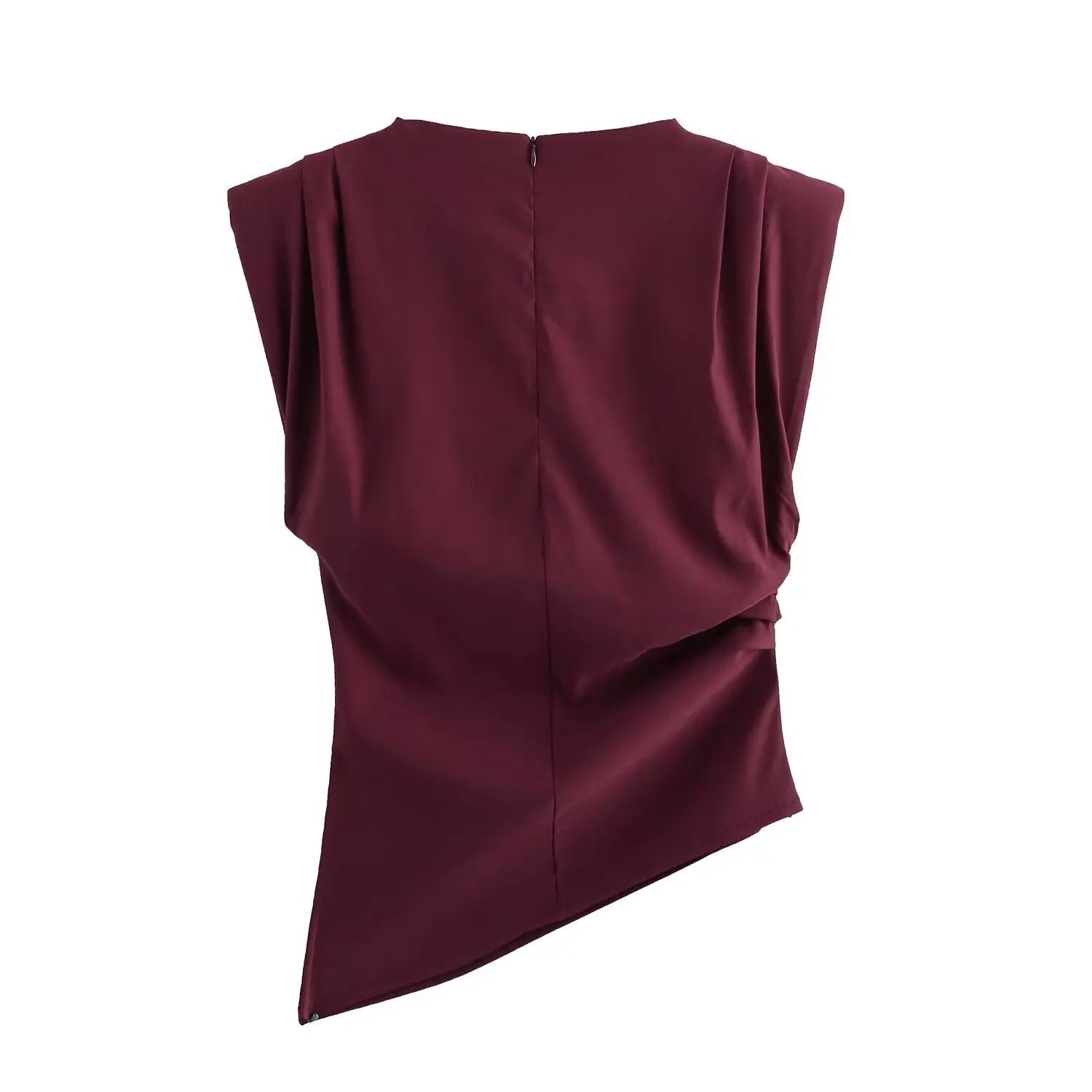 Asymmetric Pleated Trim Short Sleeve Party Dress