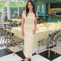 Lace Hollow Out Sleeveless Bodycon Maxi Dress