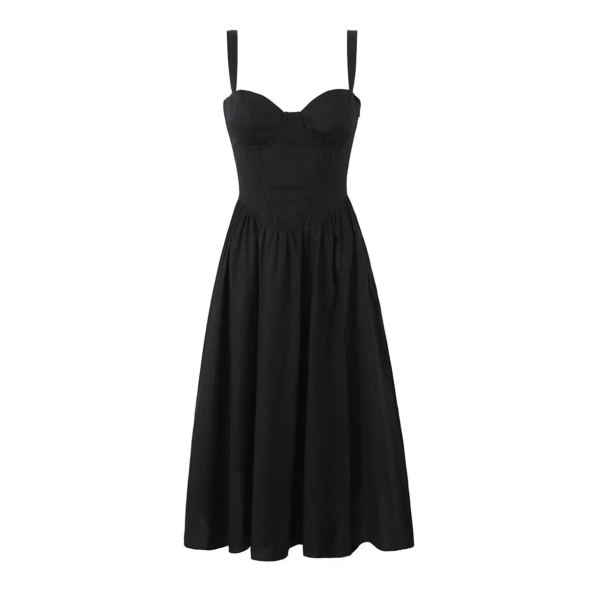 Corset Low Waist White Midi Dress