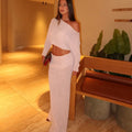 Knit Long Sleeve Top and Maxi Skirt Set