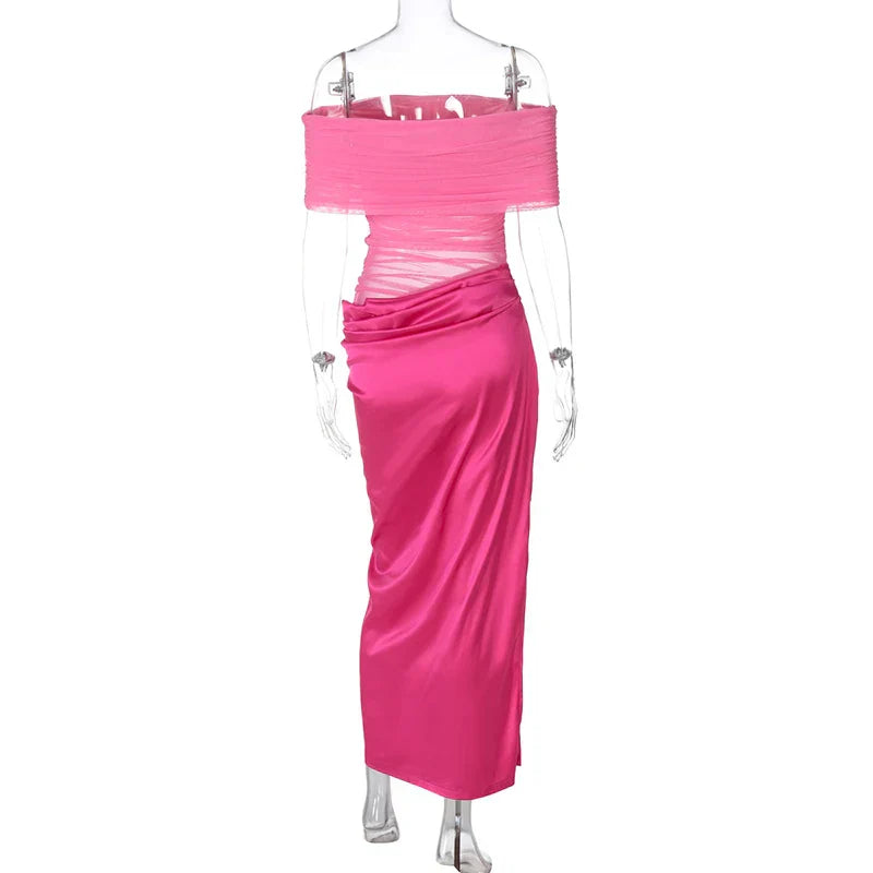 Off Shoulder Strapless Backless Maxi Dress