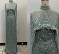 Pearl Mermaid Wedding Cape Evening Party Dress