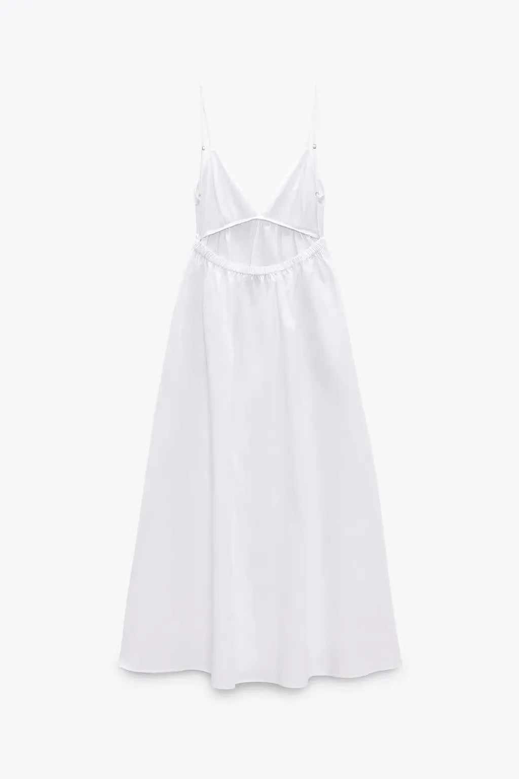 Backless V Neck Easy Fit Midi Dress