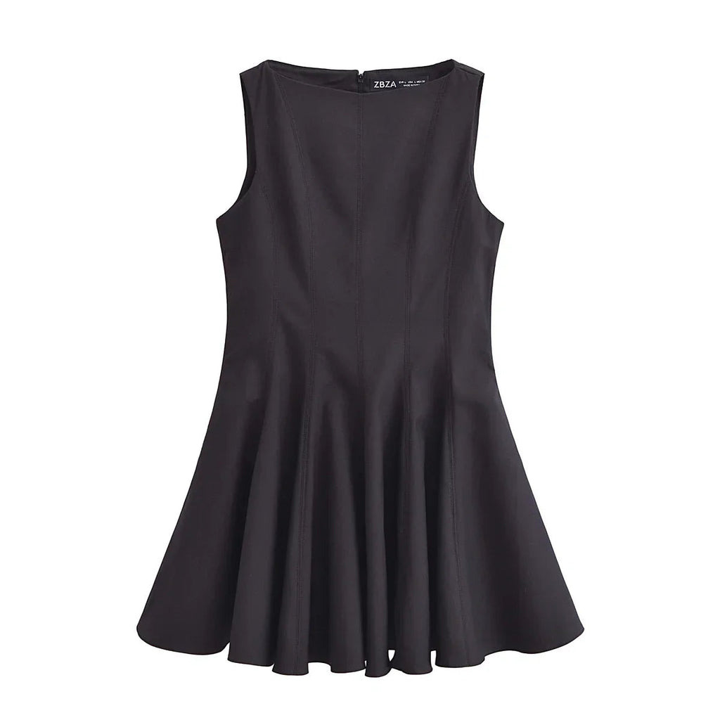 Sleeveless Pleated Summer Casual Mini Dress