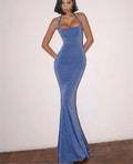 Halter Neck Glittering Bodycon Maxi Dress