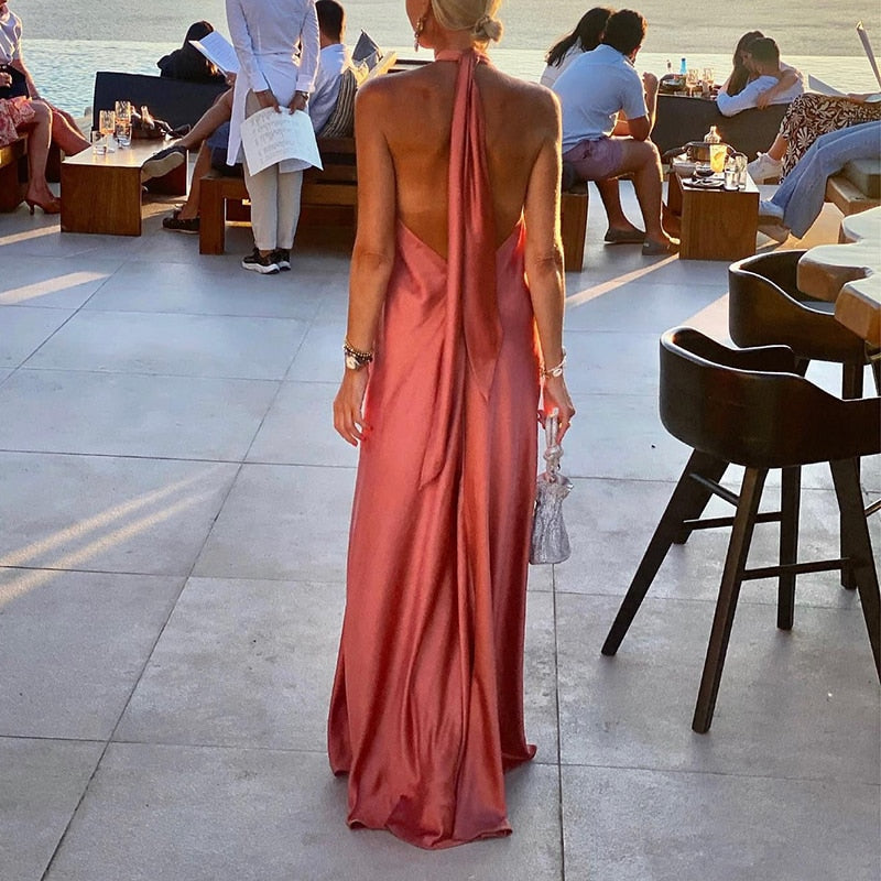 Off Shoulder Hollow Backless Maxi Dress