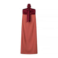 Ribbon Patchwork Strapless Maxi Dress