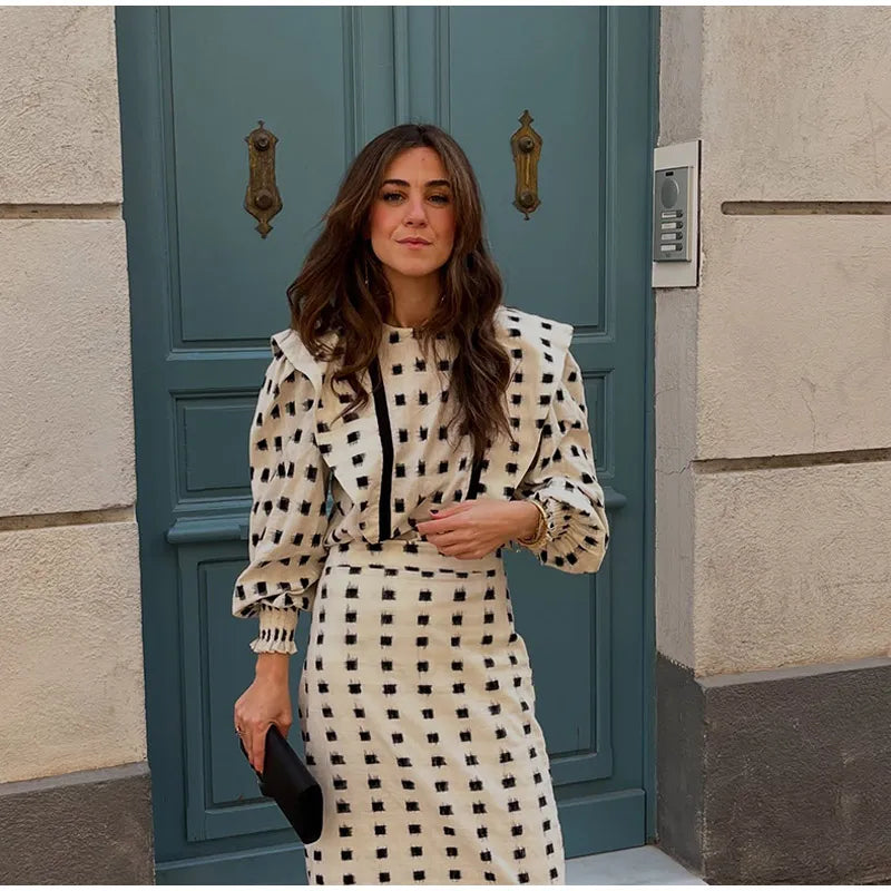 Casual Two Piece Skirt Suit Mini Dress