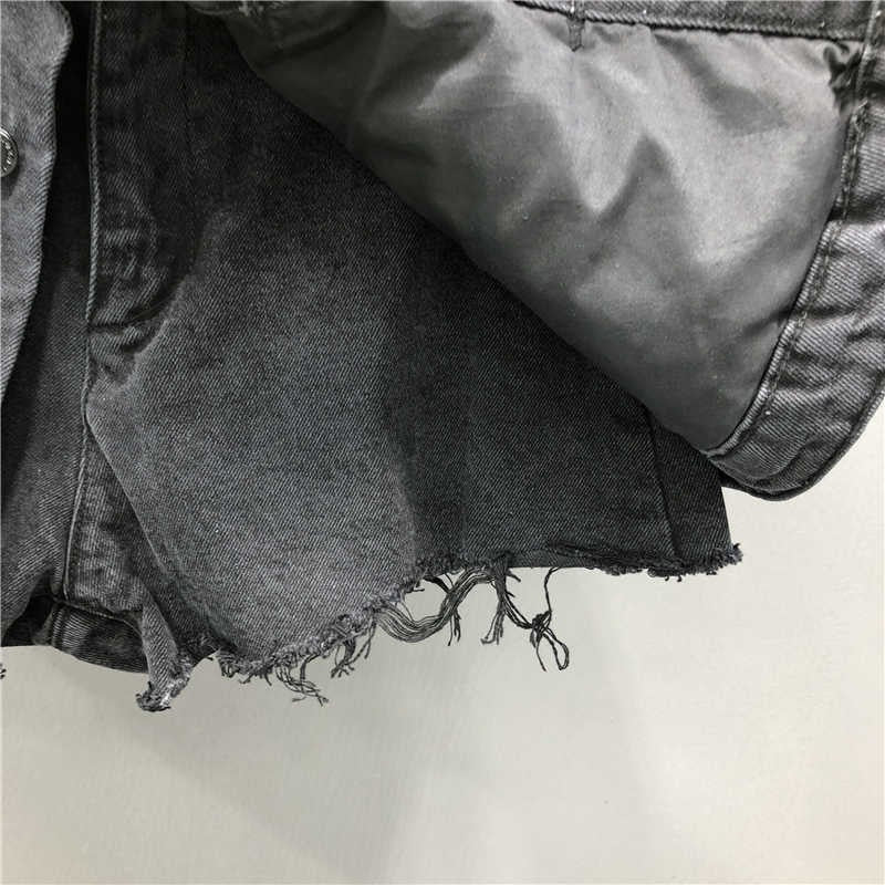 A-line High Waist Dual Layer Denim Short