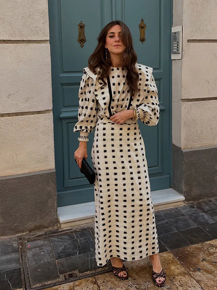 Casual Two Piece Skirt Suit Mini Dress