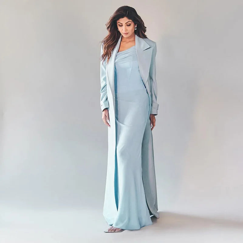 Patchwork Diagonal Collar Maxi Party Dress