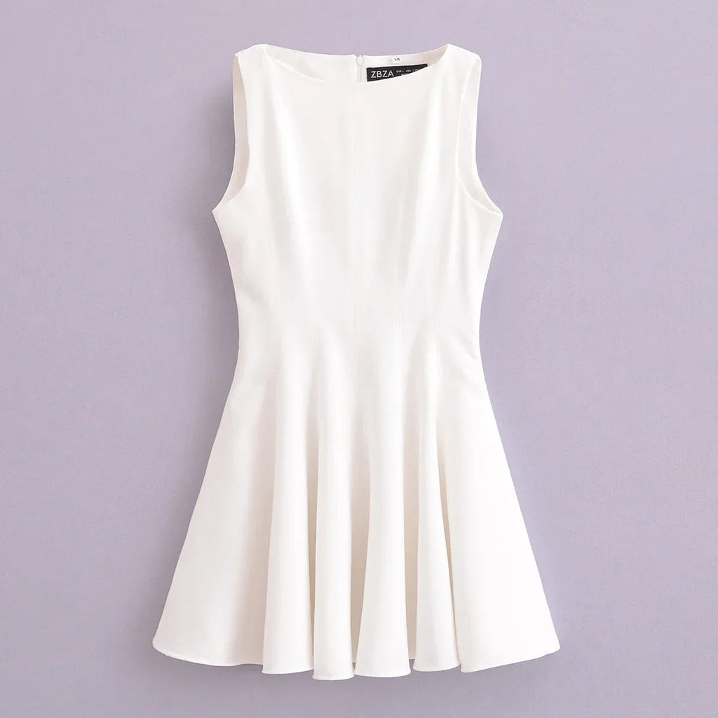 Sleeveless Pleated Summer Mini Party Dress