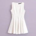 Sleeveless Pleated Summer Mini Party Dress