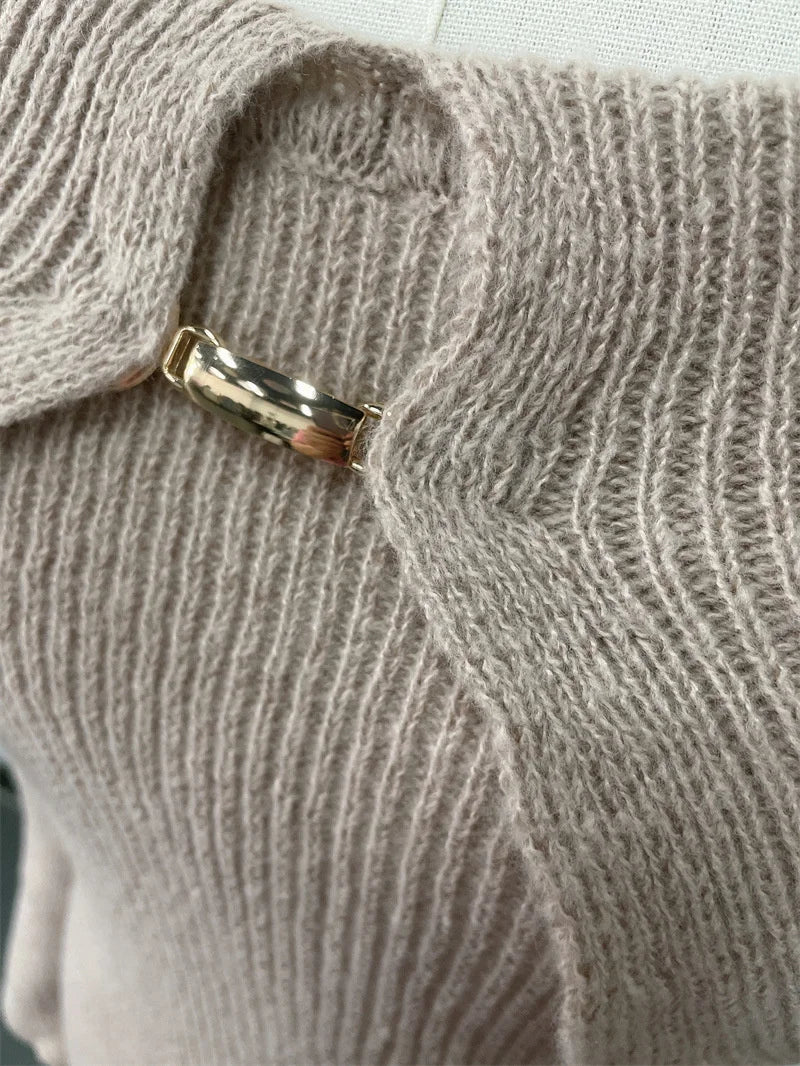 Knitted Off Shoulder Soft Midi Dress