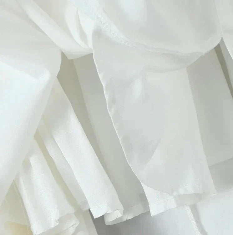 Corset Low Waist White Midi Dress