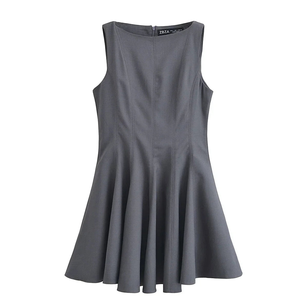 Sleeveless Pleated Summer Casual Mini Dress