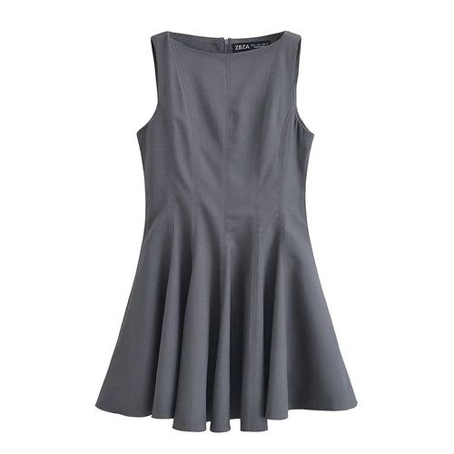 Sleeveless Pleated Summer Mini Party Dress