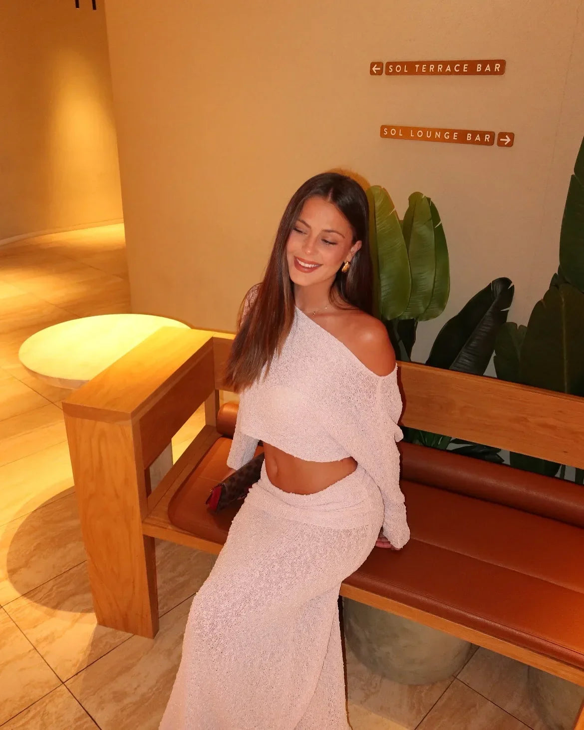 Knit Long Sleeve Top and Maxi Skirt Set