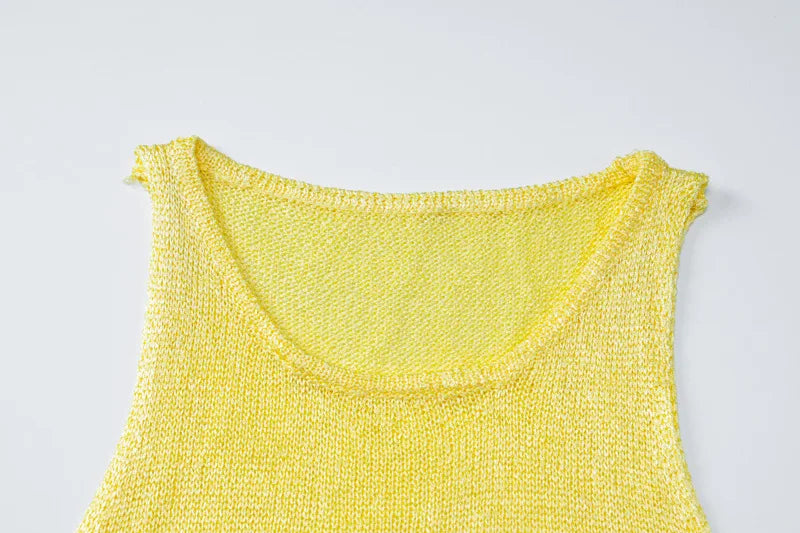 Solid Knit Two Piece Chic Mini Dress